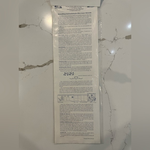 🎄Pfaltzgraff Hopscotch Check and Fruit Blue Laser Stencils NIP - Picture 3 of 4